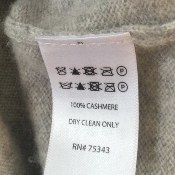 Christian Siriano Womens Cashmere Sweater Size S Jumper Grey Red Heart Preppy - Picture 5 of 7